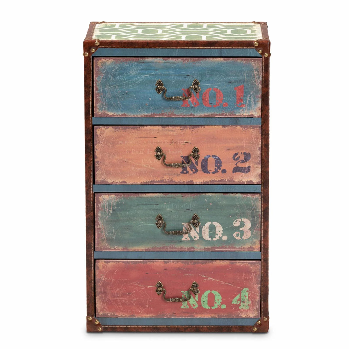 Multicolor Wood 4-Drawer Accent Storage Chest H38777