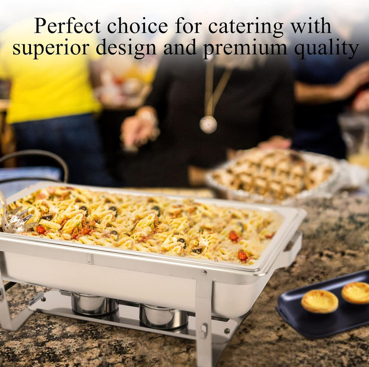 5 Pk Stainless Steel Chafing Dish Set with Full & Half Size Food Pan G1922