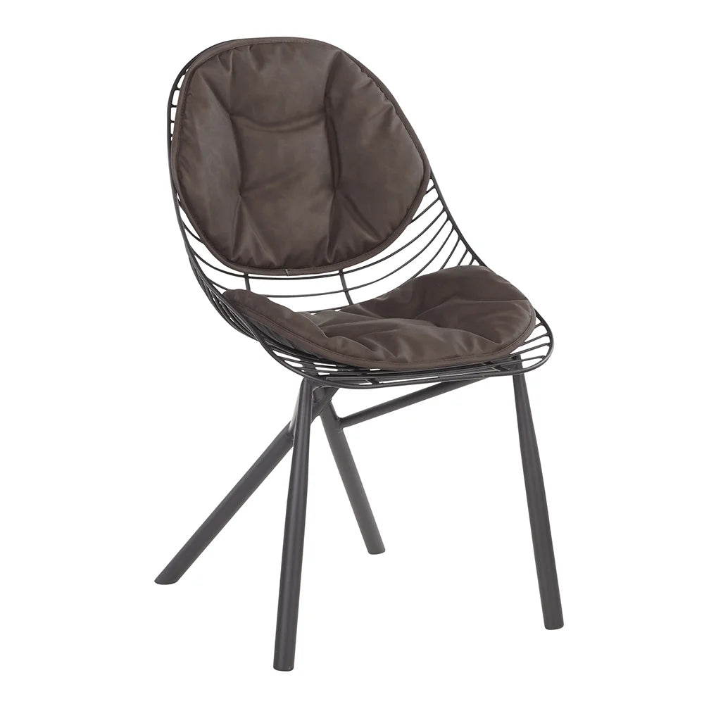Set of 2 Metal Wired Chair with Cushions I8874