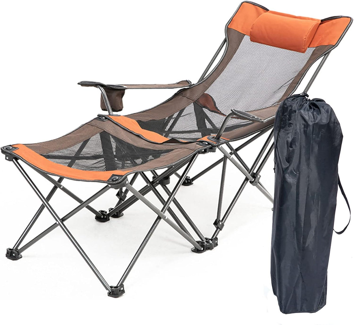 Folding Reclining Camping Chair with Footrest Z91899
