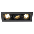 Square Matt Black 3 GU10 Recessed Downlight P335