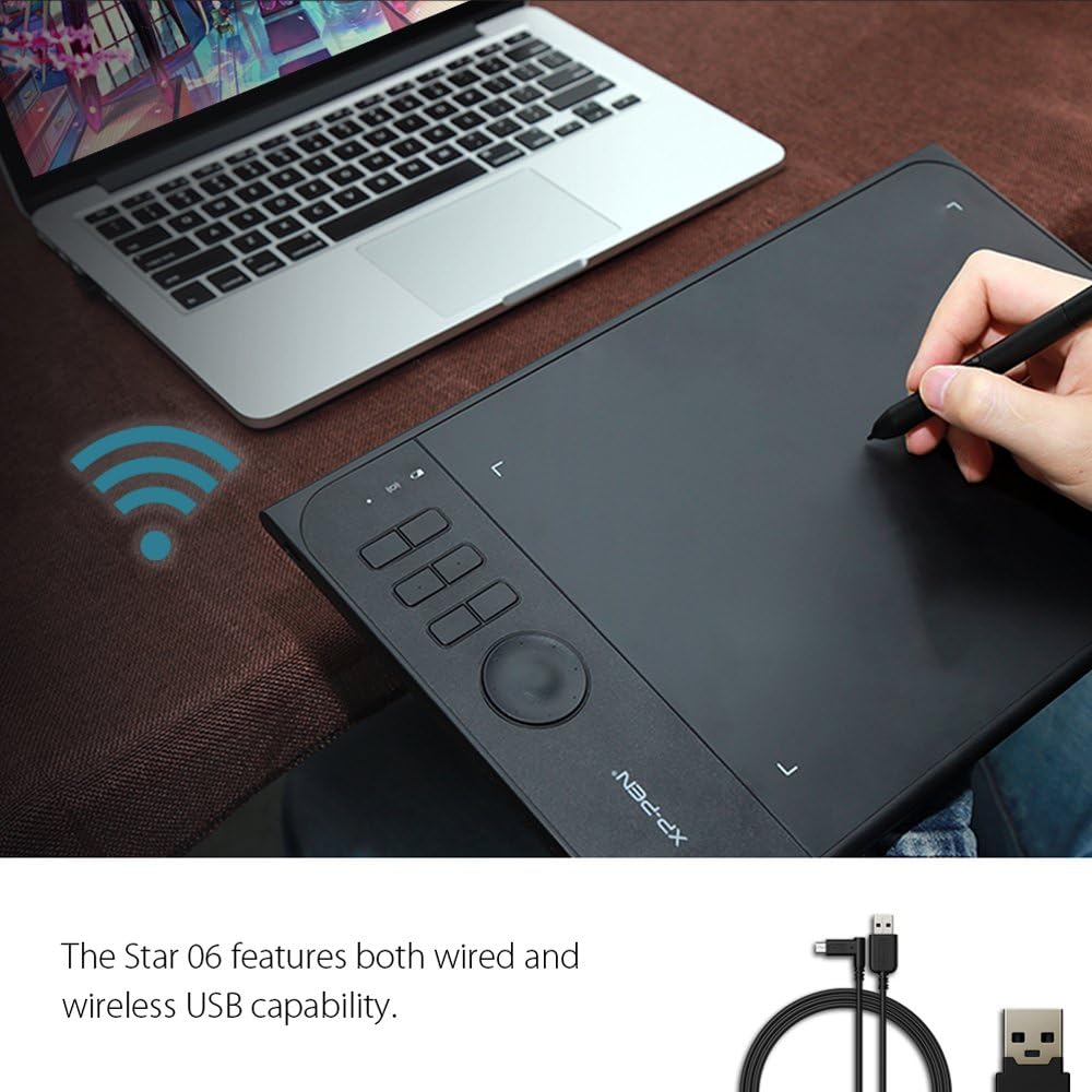 Wireless Graphics Drawing Tablet 10x6 Inch T88053