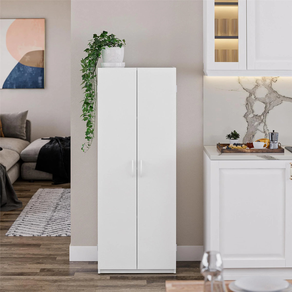 White 2 Door Storage Cabinet C388908