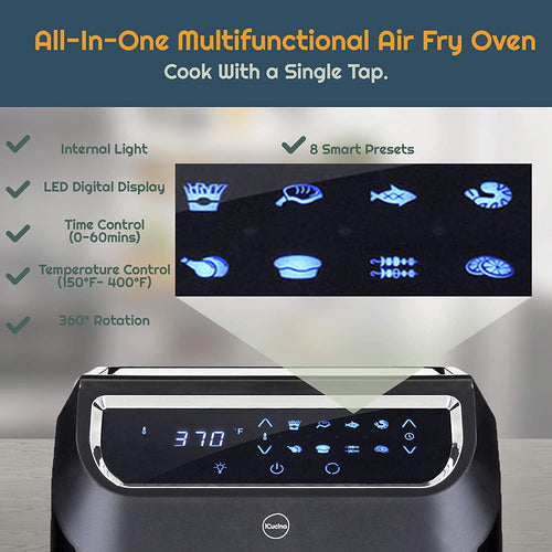 10 Qt Non-Stick Air Fryer with Rotating Mesh Basket N105