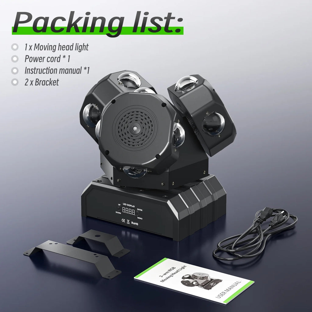 3 Head RGBW DMX512 LED Moving Head Stage Light O109