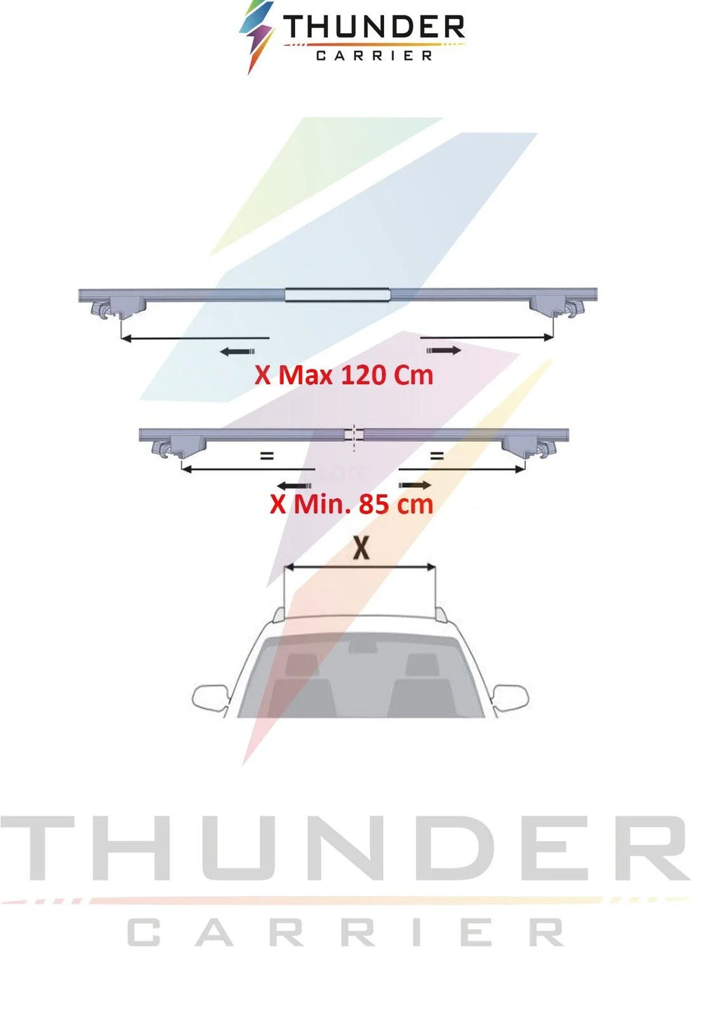 Silver Telescopic Roof Racks Cross Bars Luggage Carrier Set F745737