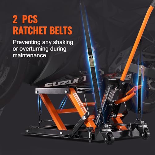 1500 LBS Hydraulic Scissor Motorcycle Jack Stand with 4 Wheels L9343