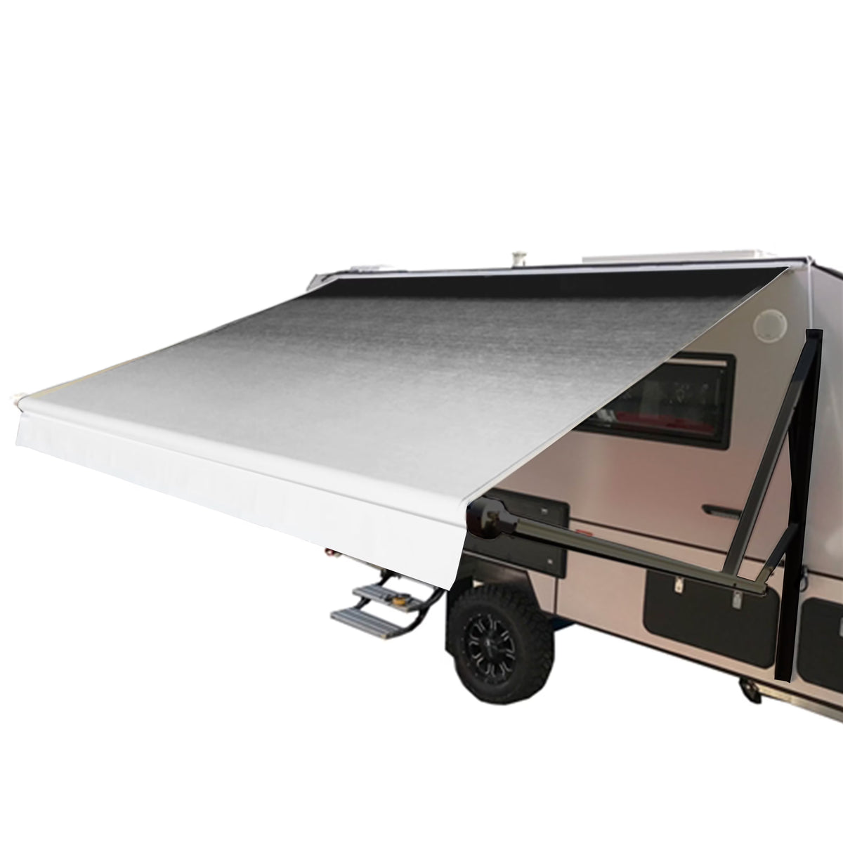 Retractable Motorized 20'X8' RV Patio Canopy Awning Black S1294