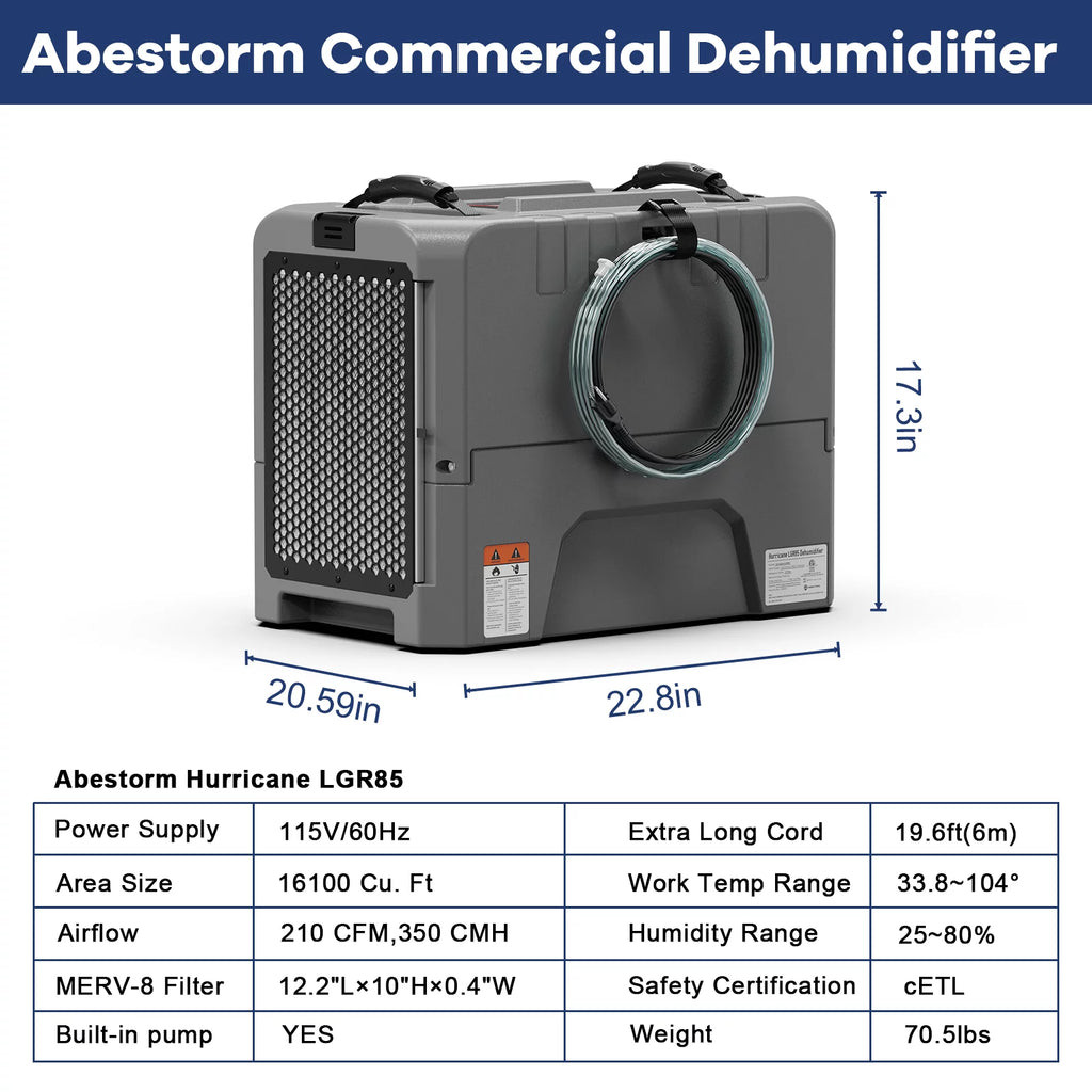 180 PPD Commercial Dehumidifiers with Pump J186