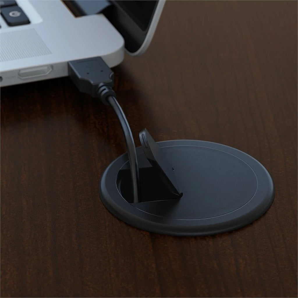 Left Hand U-Shaped Desk with Mobile File Cabinet in Mocha Cherry K1426