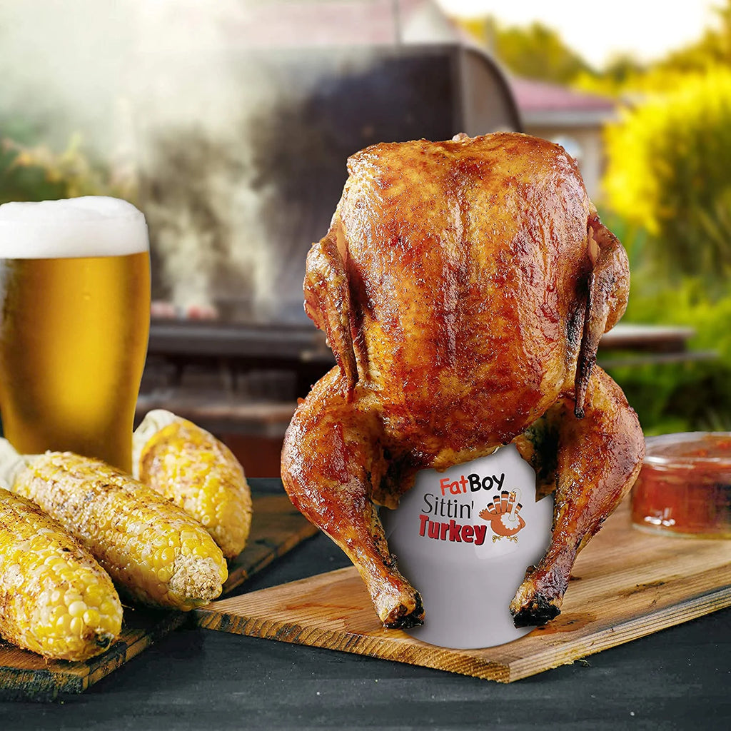 Ceramic Beer Can Turkey Roaster and Steamer J57605