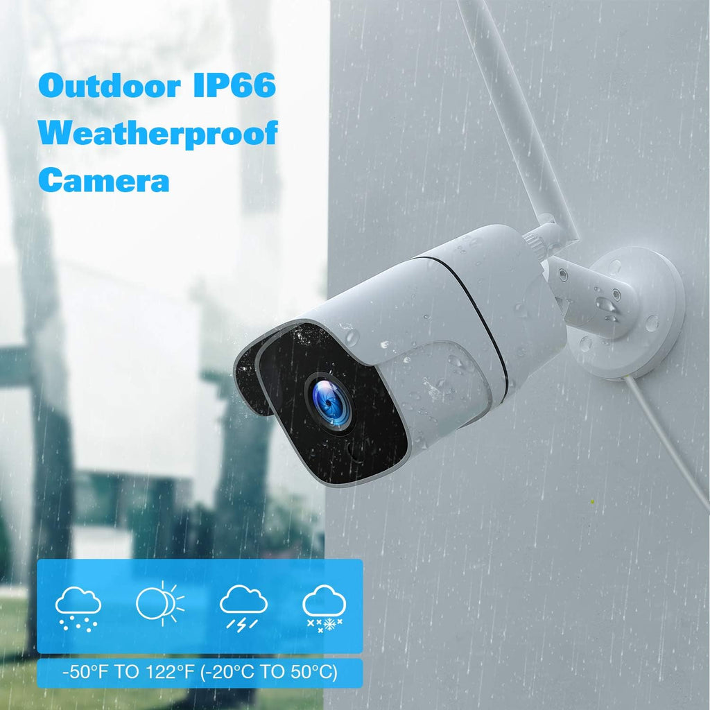 1080P Wireless Security Camera System with 1TB Hard Drive & 12 Monitor, 8CH NVR, 4pcs 2.0MP Outdoor IP Cameras J475