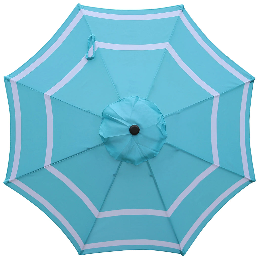 9FT Aqua & White Stripe Umbrella B471