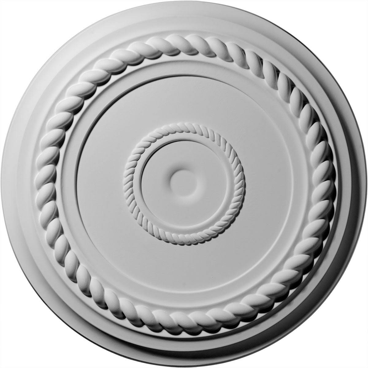 19 5/8x22OD x 1 1/2x22P Rope Ceiling Medallion, Hand-Painted Rust X503789