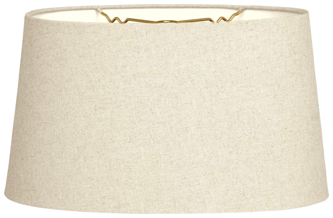 10" Shallow Oval Hardback Linen Beige Lamp Shade V762723