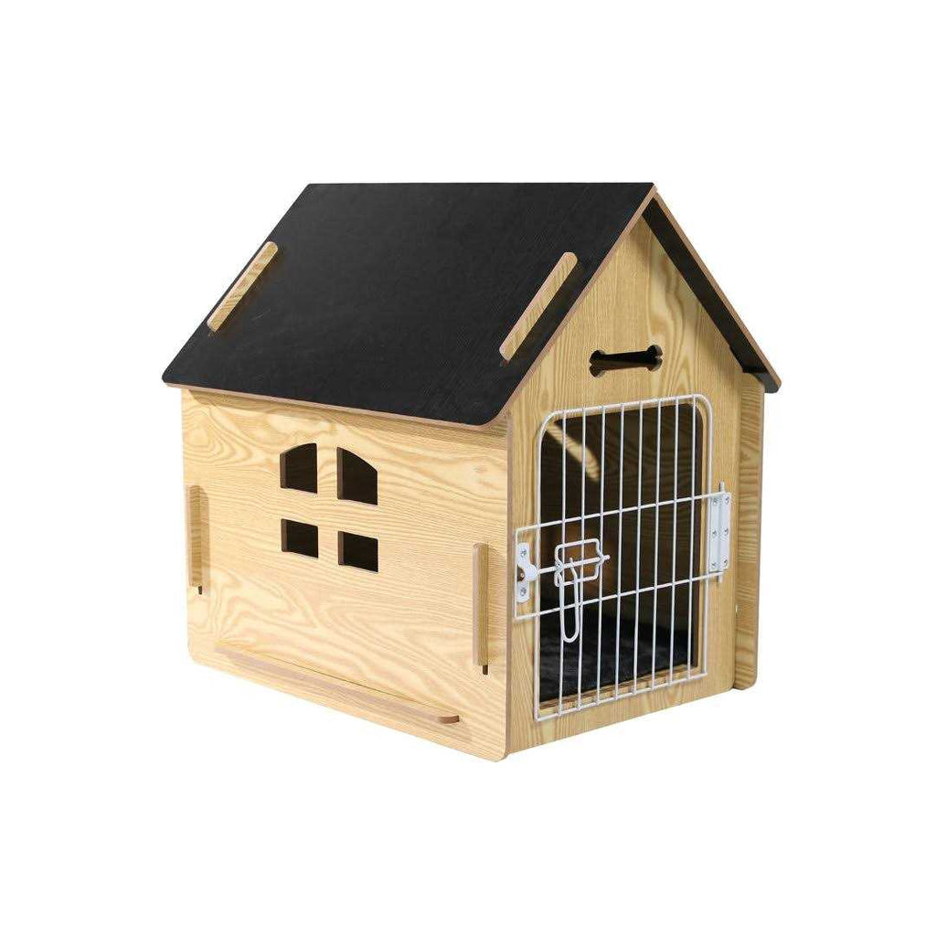 Wooden Pet House with Roof and Lockable Door H4349
