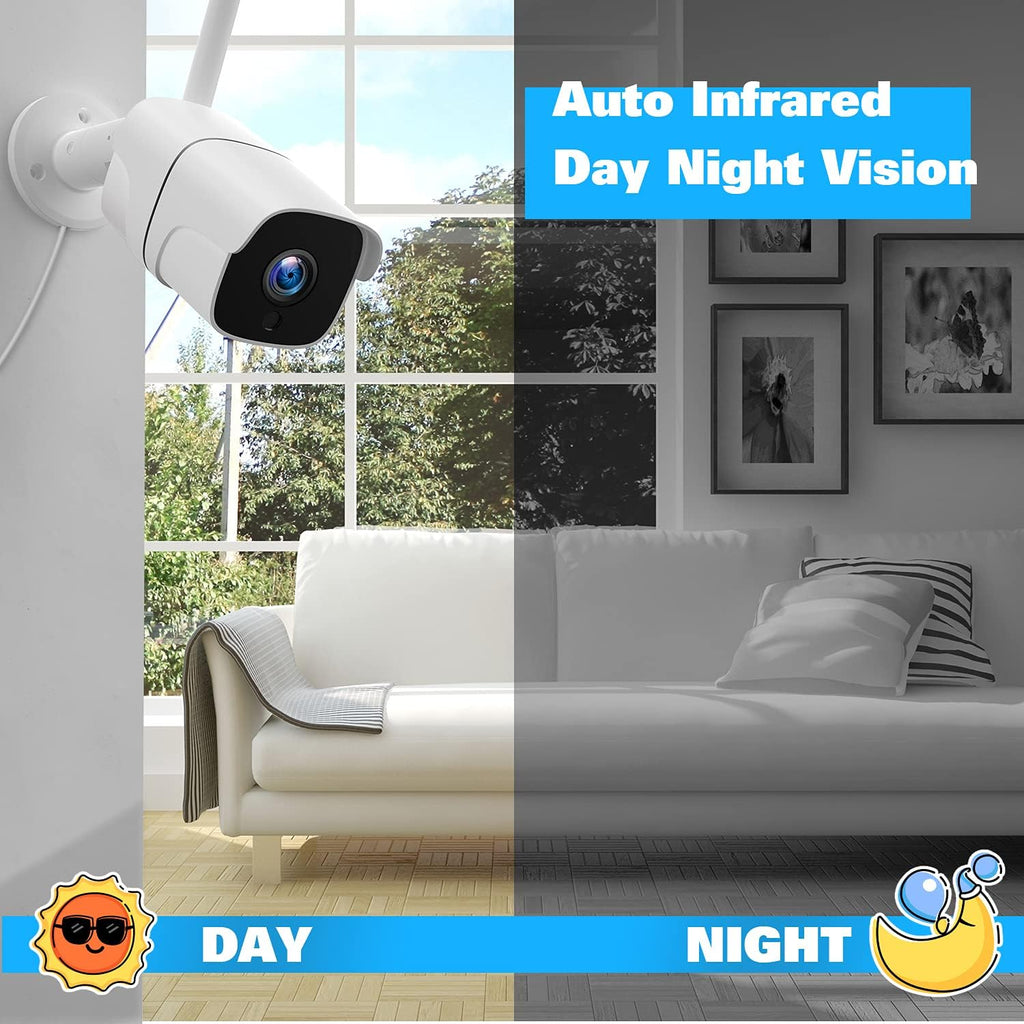 1080P Wireless Security Camera System with 1TB Hard Drive & 12 Monitor, 8CH NVR, 4pcs 2.0MP Outdoor IP Cameras J475