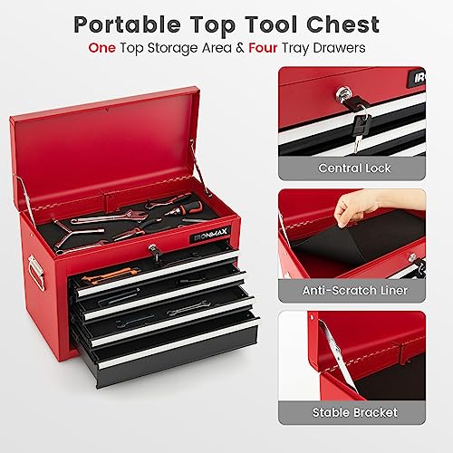 Rolling Tool Chest Cabinet with Wheels and Lock, 6 Drawers H825