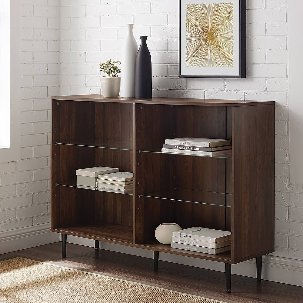 4-Shelf Metal and Tempered Glass Bookcase U49130