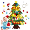 3.2ft Felt Christmas Tree Set with LED String Lights and Ornaments W506629