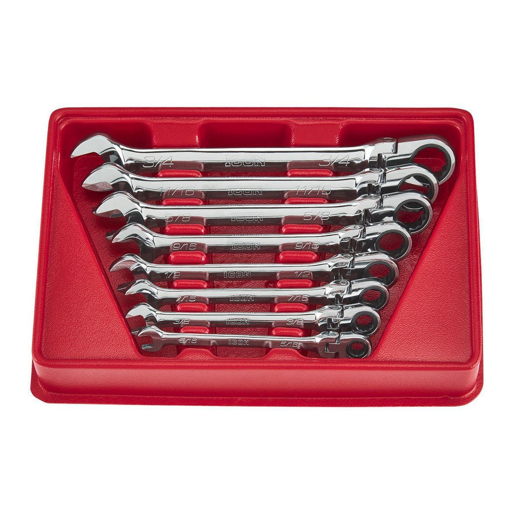 8-Piece SAE Ratcheting Combination Wrench G690376