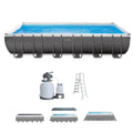 24' x 12' x 52 Rectangular Frame Swimming Pool with Pump G835468