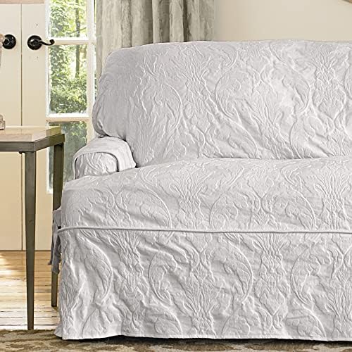 White T-Cushion Sofa Slipcover V91963