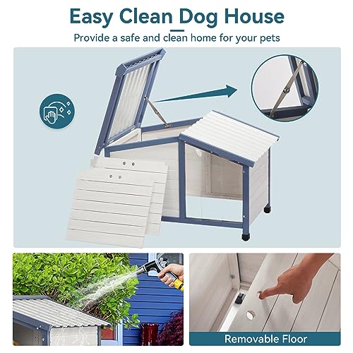 White Small Dog House with PVC Roof T941