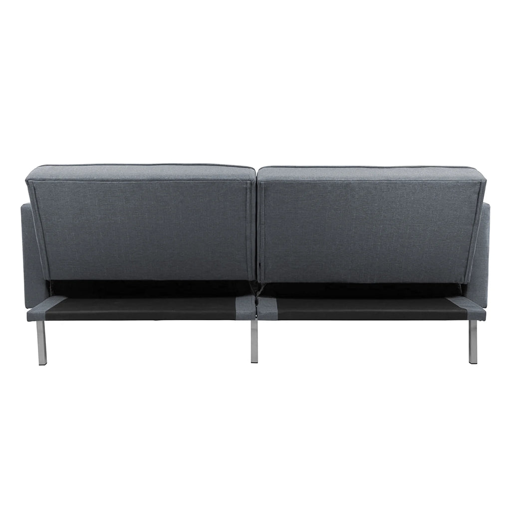Dark Gray Linen Convertible Futon Sofa Bed J44438