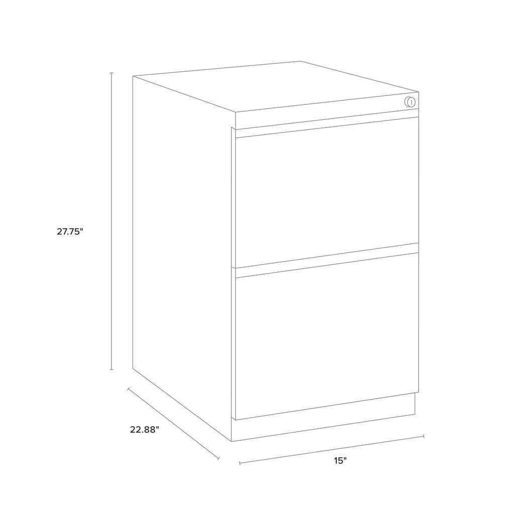 23" Deep 2 Drawer Letter Width Gray Mobile Pedestal File Cabinet Q279
