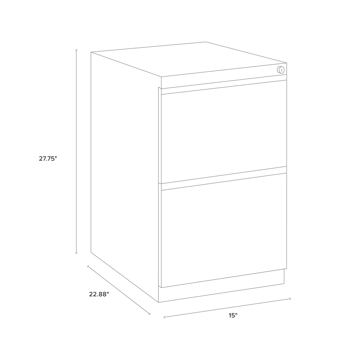 23" Deep 2 Drawer Letter Width Gray Mobile Pedestal File Cabinet Q279