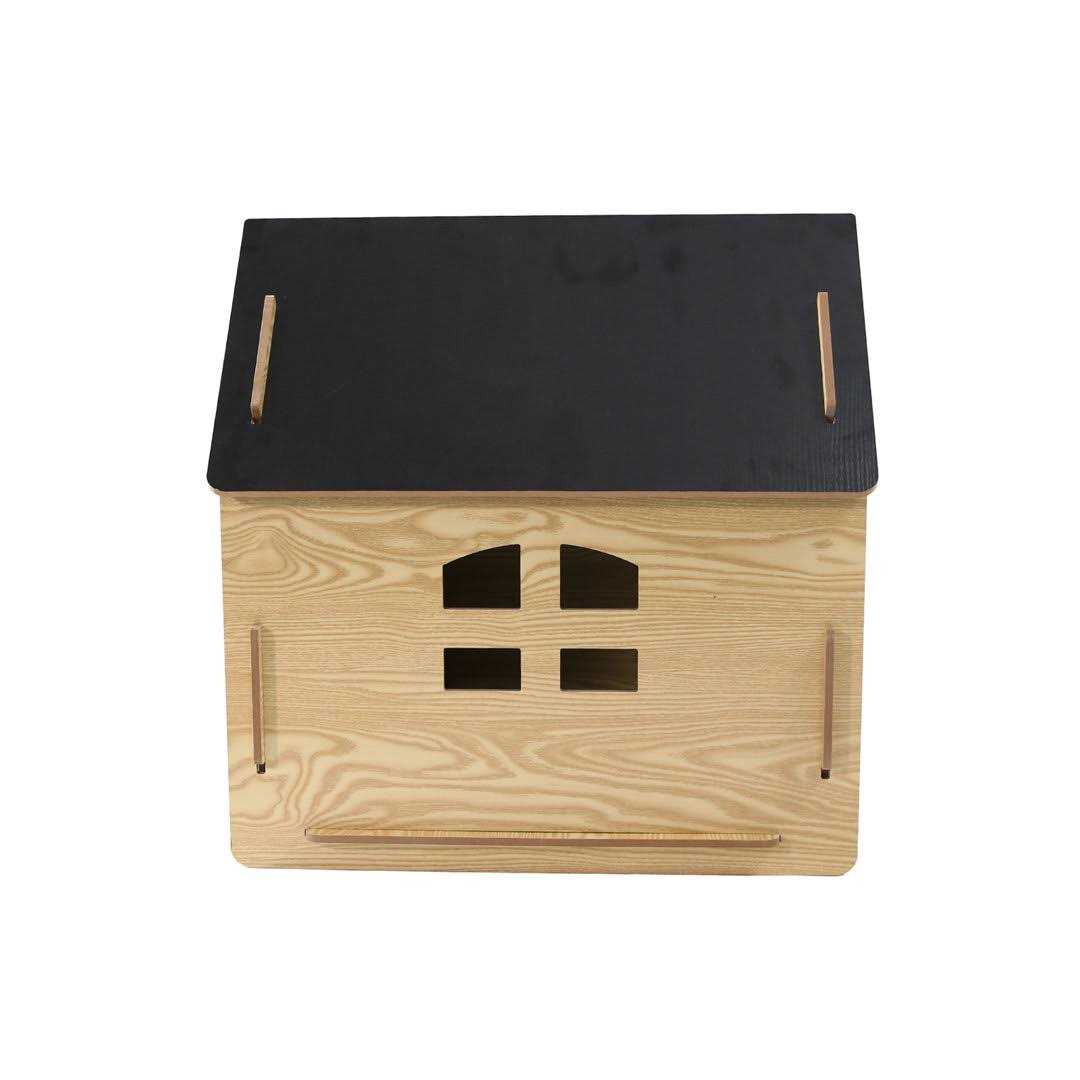 Wooden Pet House with Roof and Lockable Door H4349