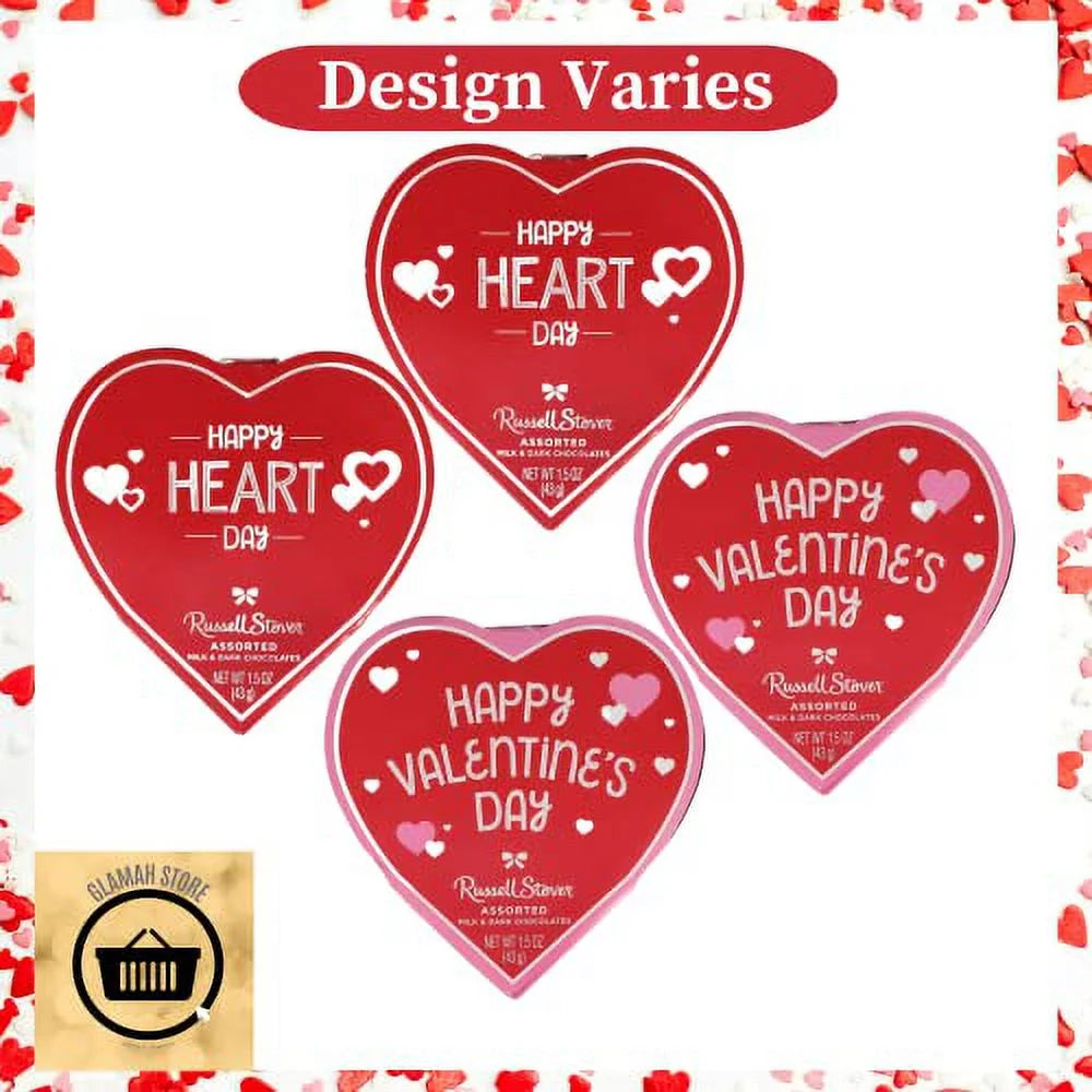 Set Of 4 Heart Shaped Chocolate Gift Boxes With Milk And Dark Chocolates C1487
