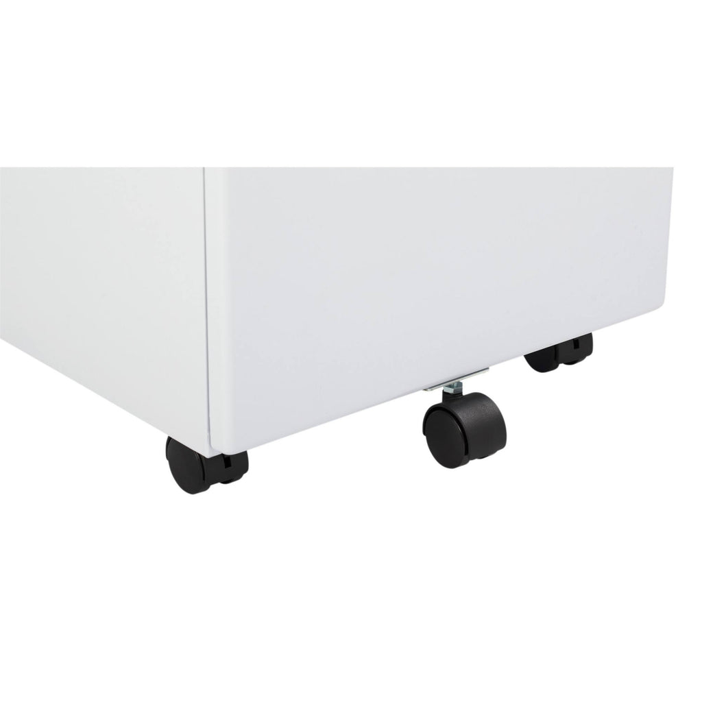 White/Black 3 Drawer Metal Rolling File Cabinet with Locking Drawers X154866