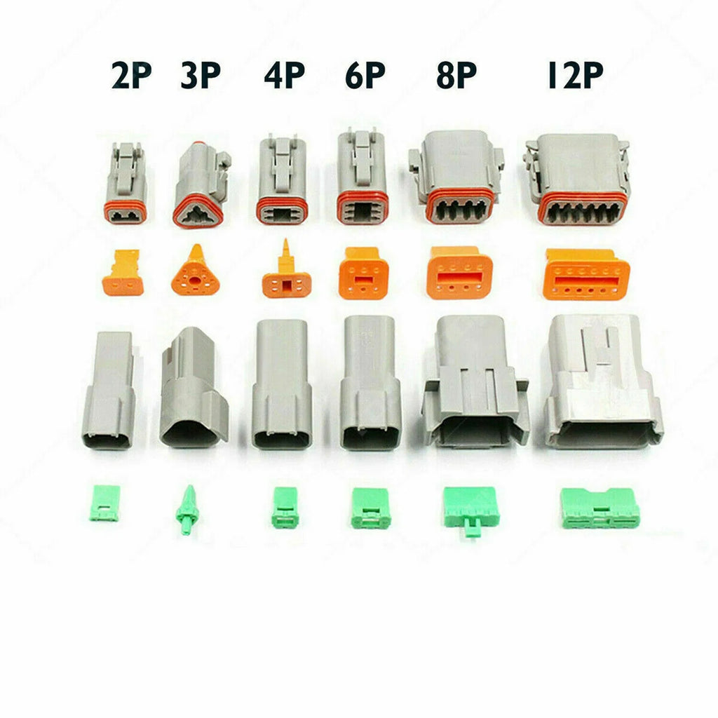 DT Connector Plug Kit, 2 3 4 6 8 Pin Automotive Electrical Connectors with Crimp Tool U6155