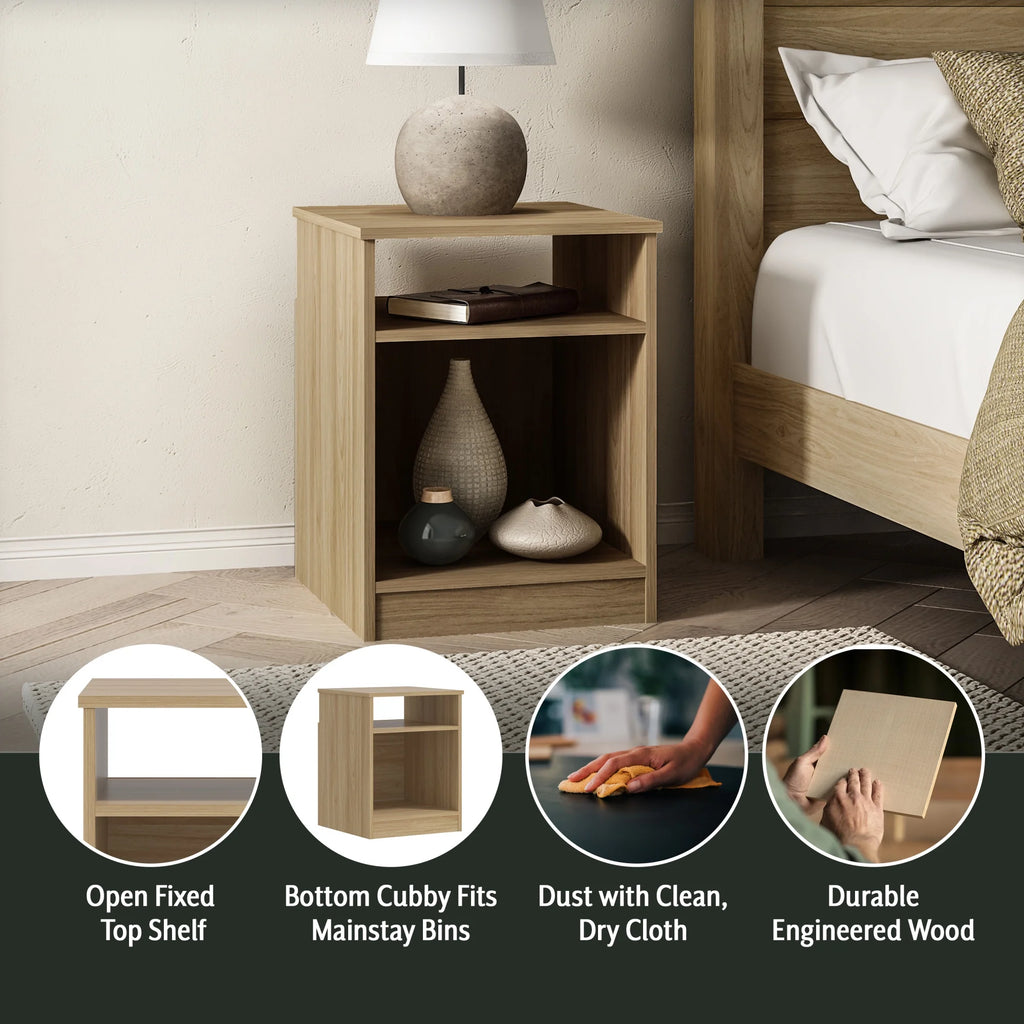 White Open Shelf Nightstand X3504