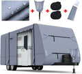 Waterproof Travel Trailer RV Cover with 4 Gutter Spout Covers H677