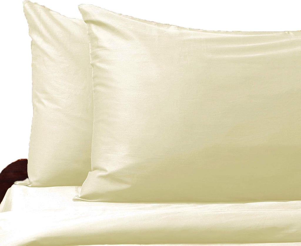 Organic White Cotton Sateen Sheets California King Deep Pocket 300 Thread Count Pack of 2 I1241