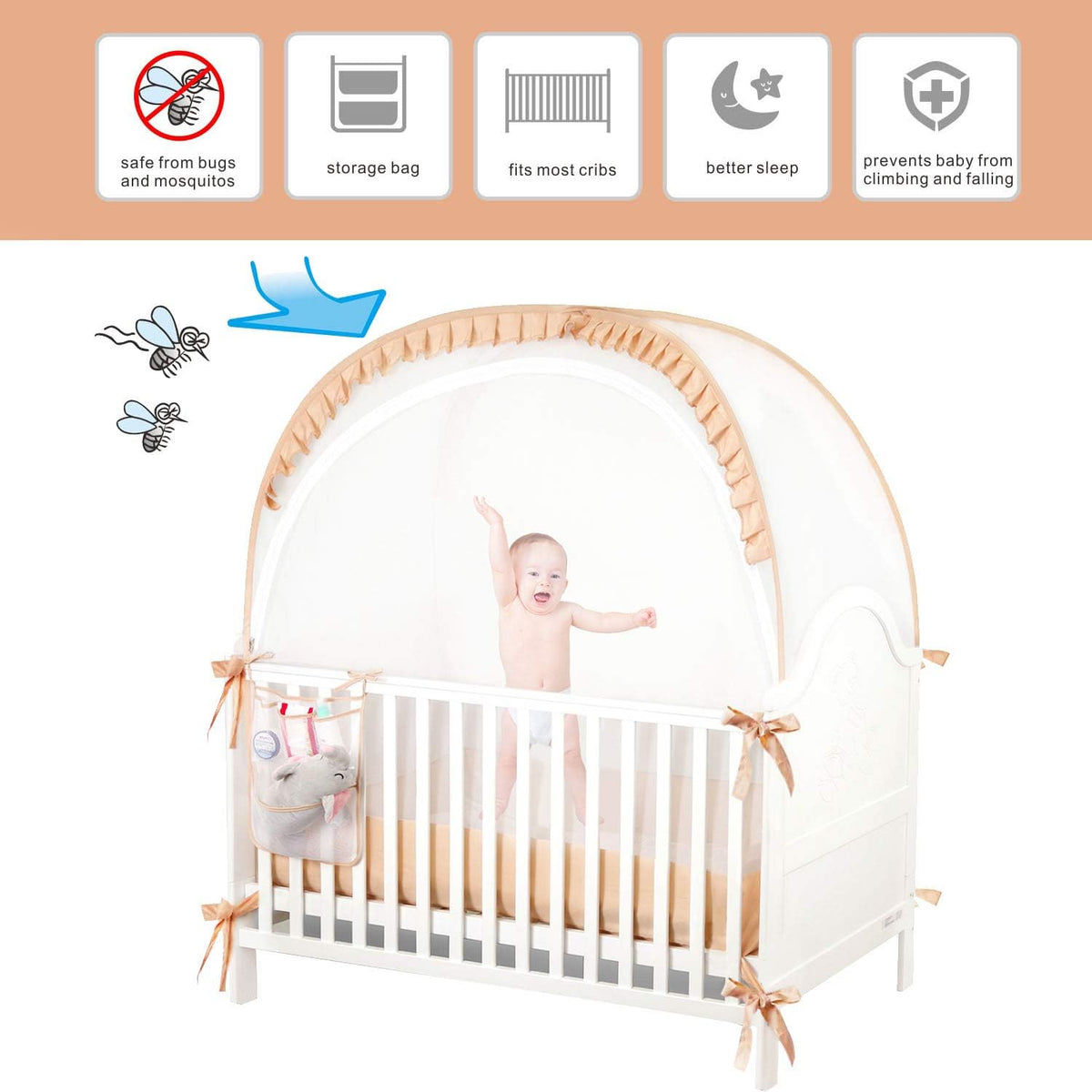Baby Crib Pop up Tent Mesh Cover R94347