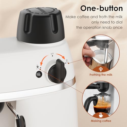Black 3.5 Bar Espresso Cappuccino Machine with Milk Frother, 800W V83049