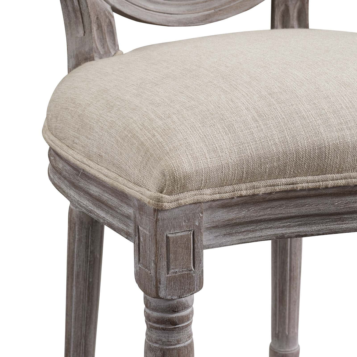 Beige Fabric Wood Dining Chair Set of Four Y86803