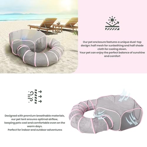 Pink Outdoor Cat Enclosure with Bag P348