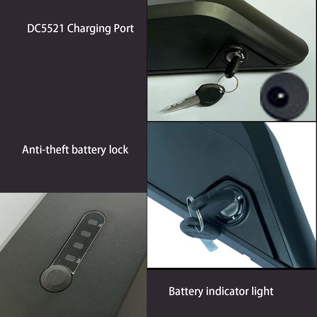 36V 48V 52V 10AH 13AH 15AH 18AH Removable Lithium Bicycle Battery with BMS and Charger I472