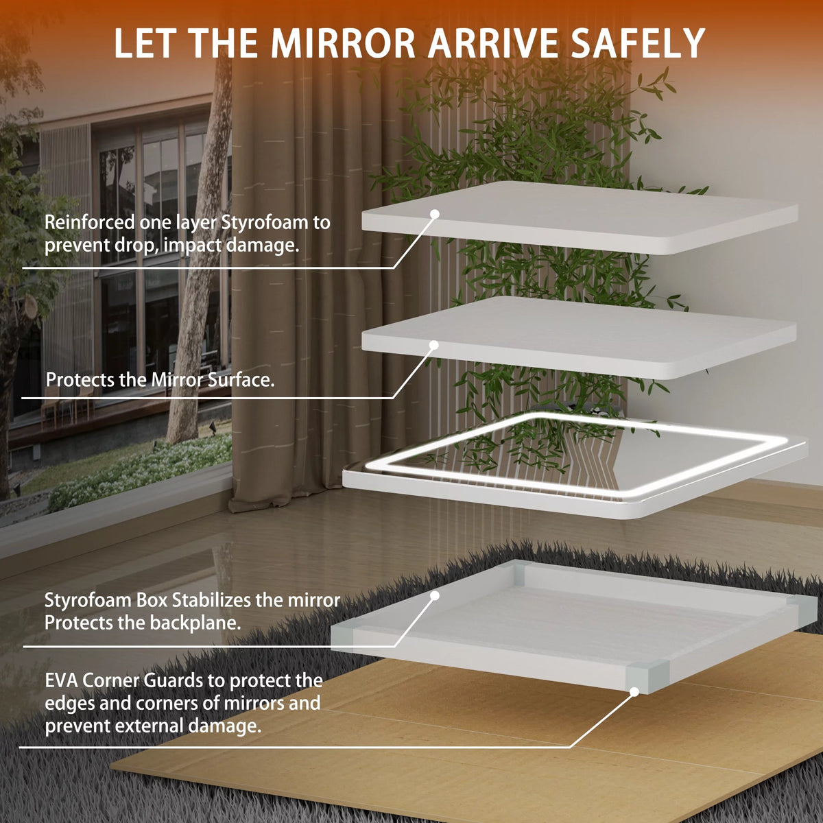 32" x 22" LED Vanity Mirror with Lights M124