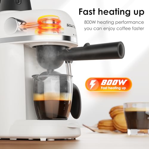 Black 3.5 Bar Espresso Cappuccino Machine with Milk Frother, 800W V83049