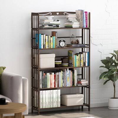 3-Tier Solid Wood Bookcase Storage Shelves with 5 Shelves T600235
