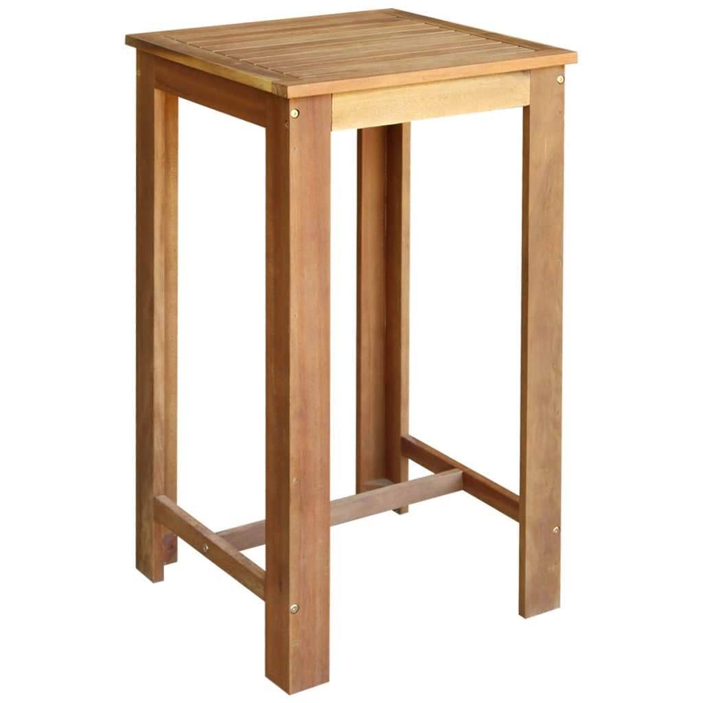 Solid Acacia Wood Bar Table and Stool Set 5 Pieces F8380