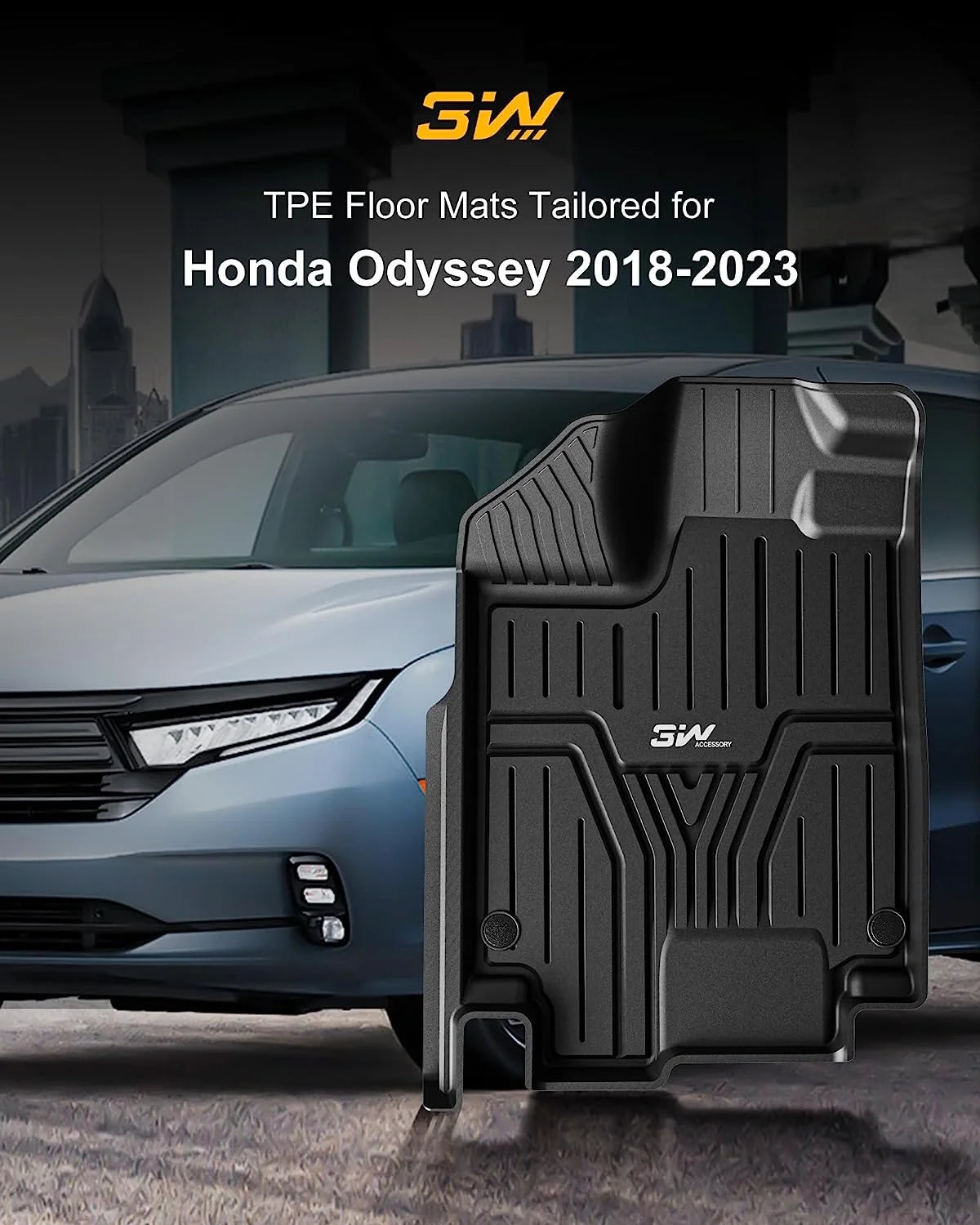 Black TPE All Weather Floor Mats and Cargo Liner M3889