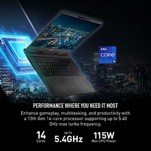 Core Black 17.3" QHD 240Hz Laptop with Intel Core i9-13900H, GeForce RTX 4070, 16GB DDR5, 1TB NVMe SSD, Win 11 Home W653055