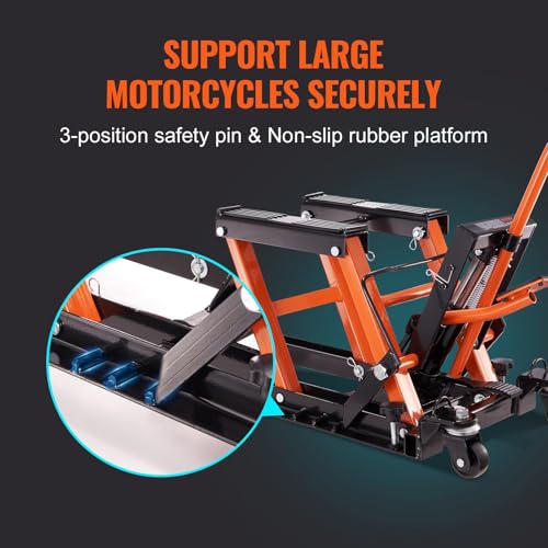 1500 LBS Hydraulic Scissor Motorcycle Jack Stand with 4 Wheels L9343